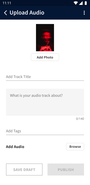 upload audio after iteration, screen 3